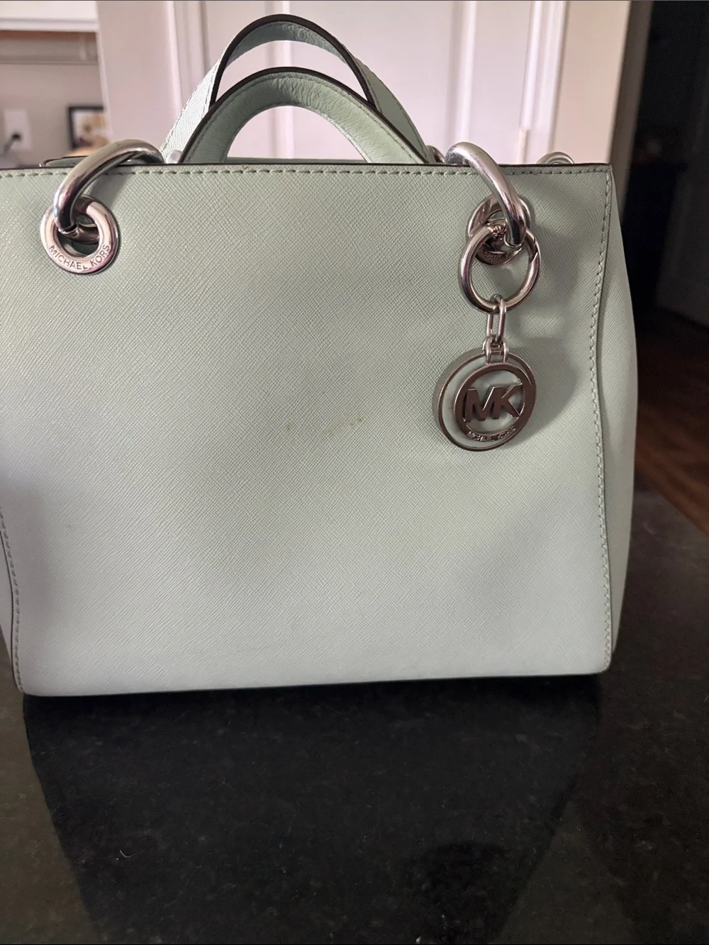 Michael Kors Pale Mint Saffiano Leather Satchel